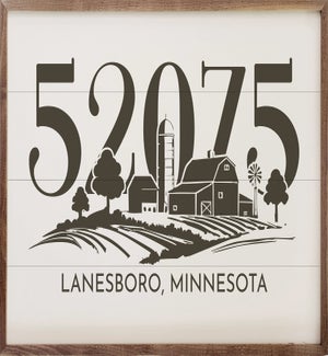 Personalized Zip City State Farm White